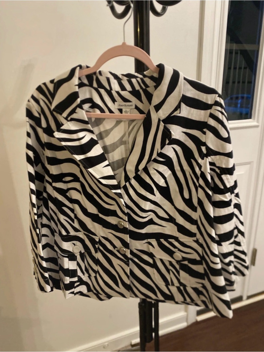 Joan Rivers Black & White Zebra Print Brand New Jacket